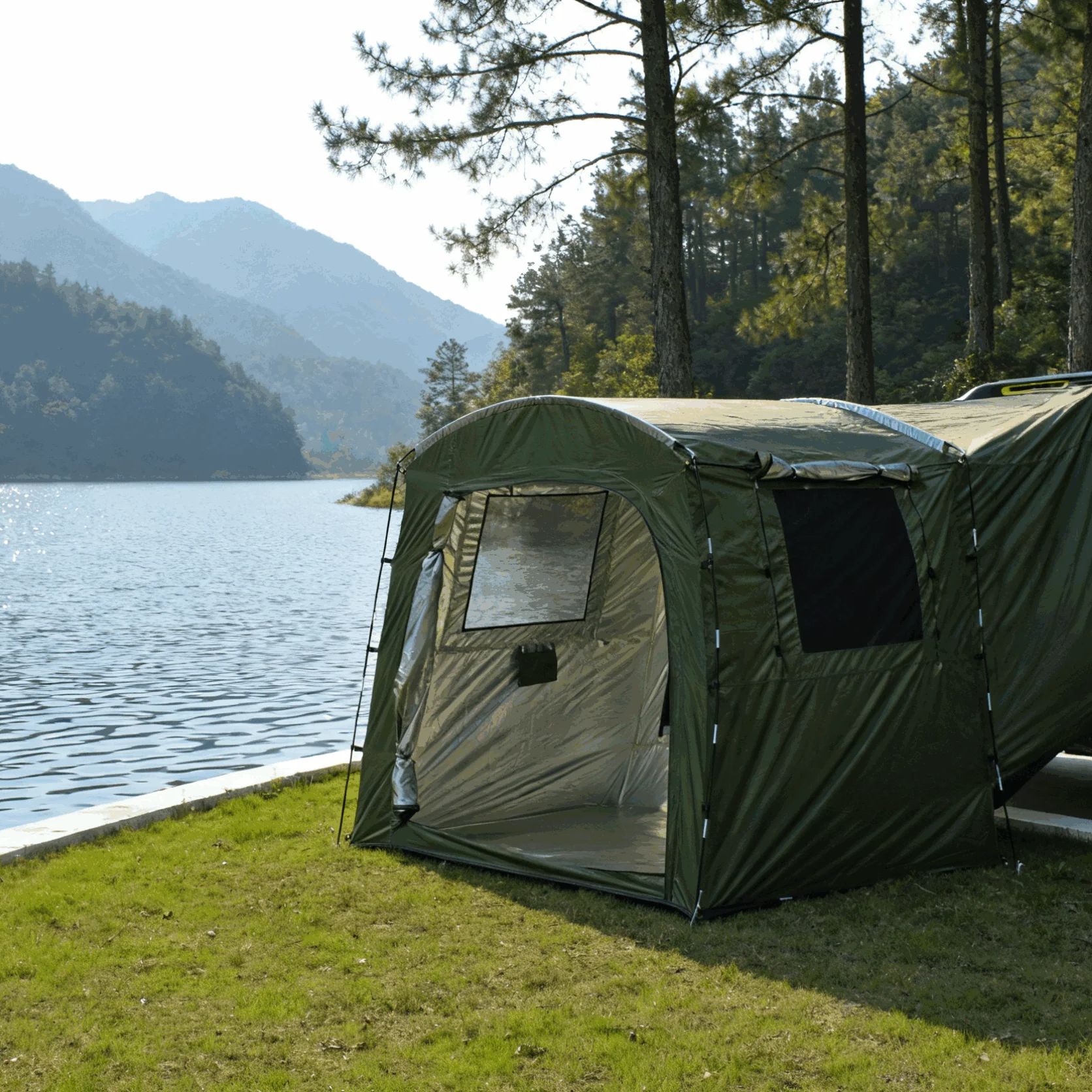 في الهواء الطلق الجذع تمديد خي - مراجعة Outdoor Camping Van Tent وسعره