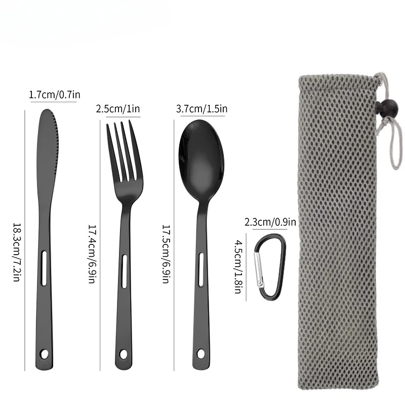 أطقم سكاكين شوكة ملعقة أدوات م - مراجعة Outdoor Camping Dining Set وسعره