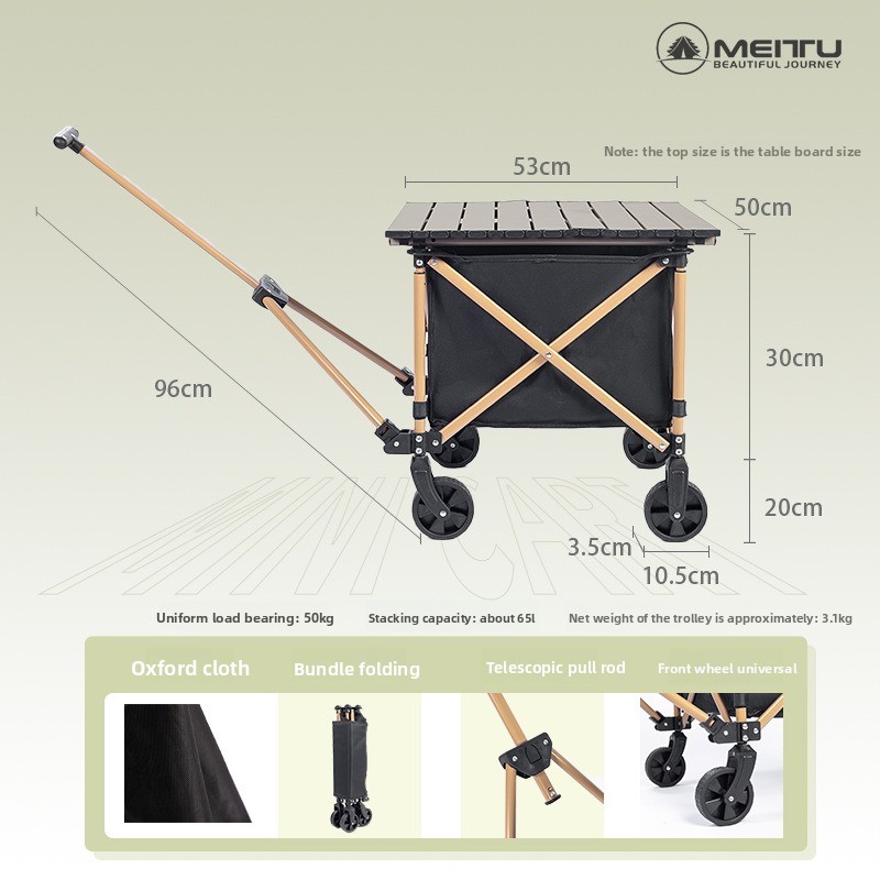 عربة قابلة للطي للاستخدام الخا - مراجعة Outdoor Camping Trolley وسعره