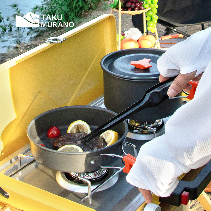 مجموعة أدوات طهي للتخييم، أوان - مراجعة Outdoor Camping Dining Set وسعره