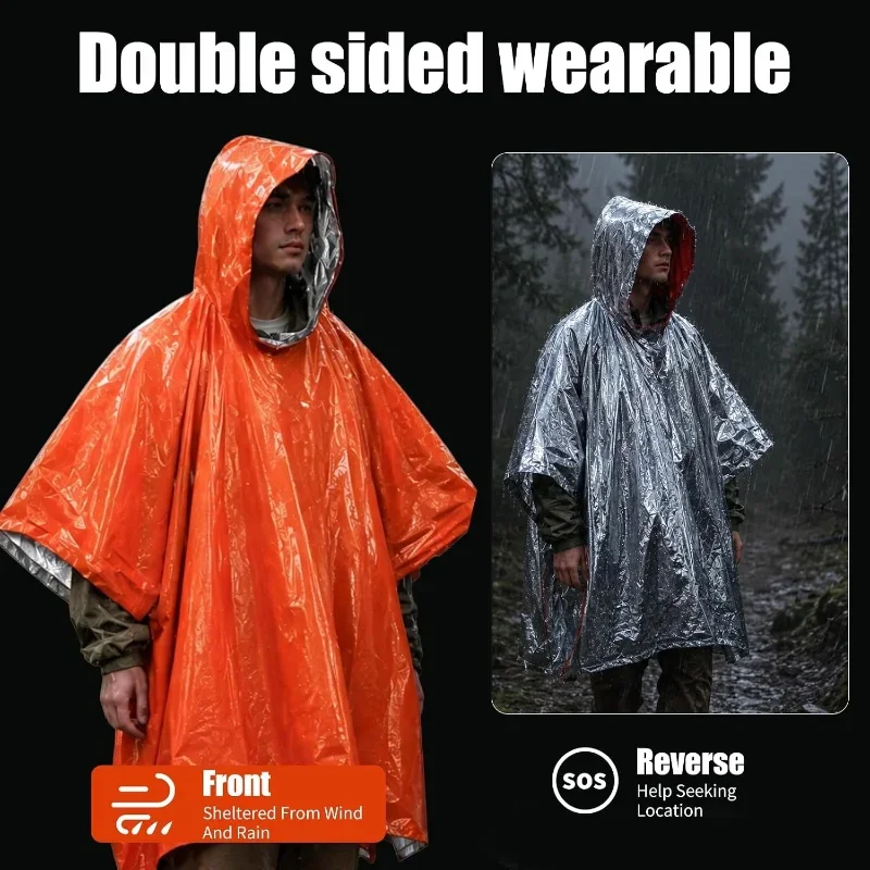 معطف واقٍ من المطر بغطاء للرأس - مراجعة Camping Rain Poncho وسعره